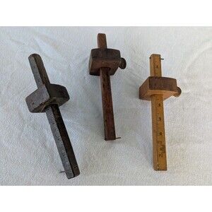 Lot 3 Antique Hardwood Marking Gauges - DISSTON USA 76,  SJ Henry,  Stanley 61
